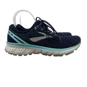 Brooks Running Shoes Womens 9 Ghost 11 Athletic Blue Low Top Lace Up Sneakers